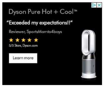 Dyson example: top rated product