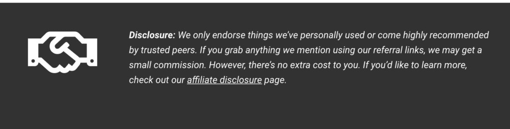 Affiliate disclosure from SmartBlogger