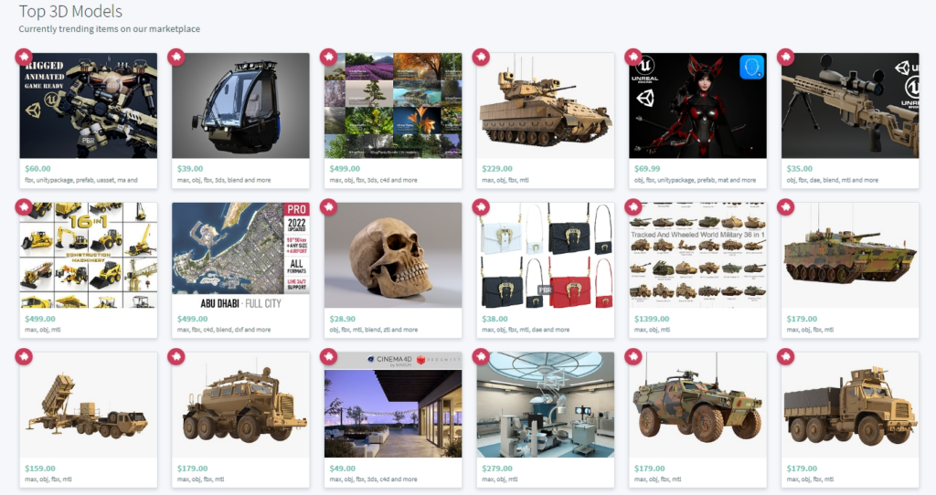 3d Model Marketplace example