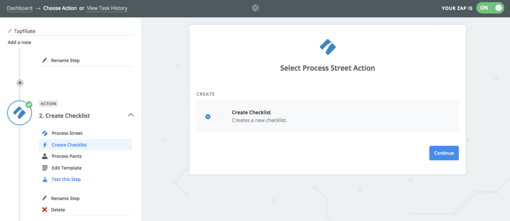 Screenshot of select process