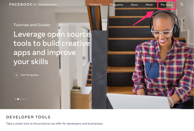 FB for developers home page