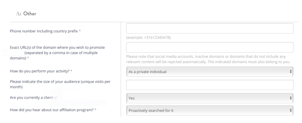 Custom fields example