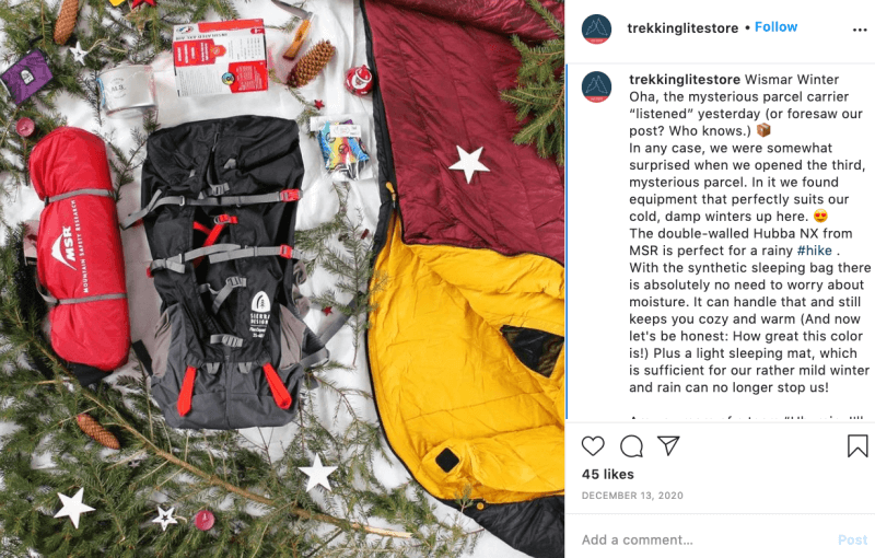 Example of an instagram post using holiday promotions