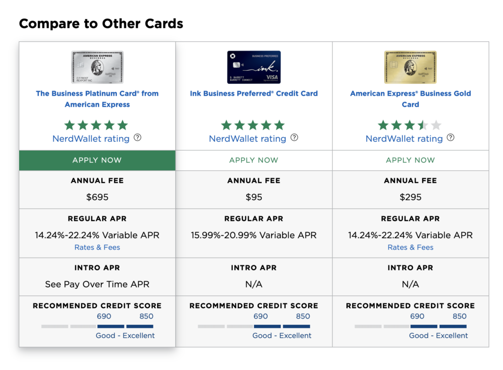 Nerdwallet card comparison