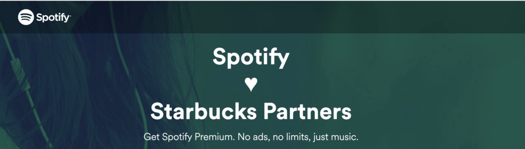 Screenshot of Spotify's page for Starbucks locations.